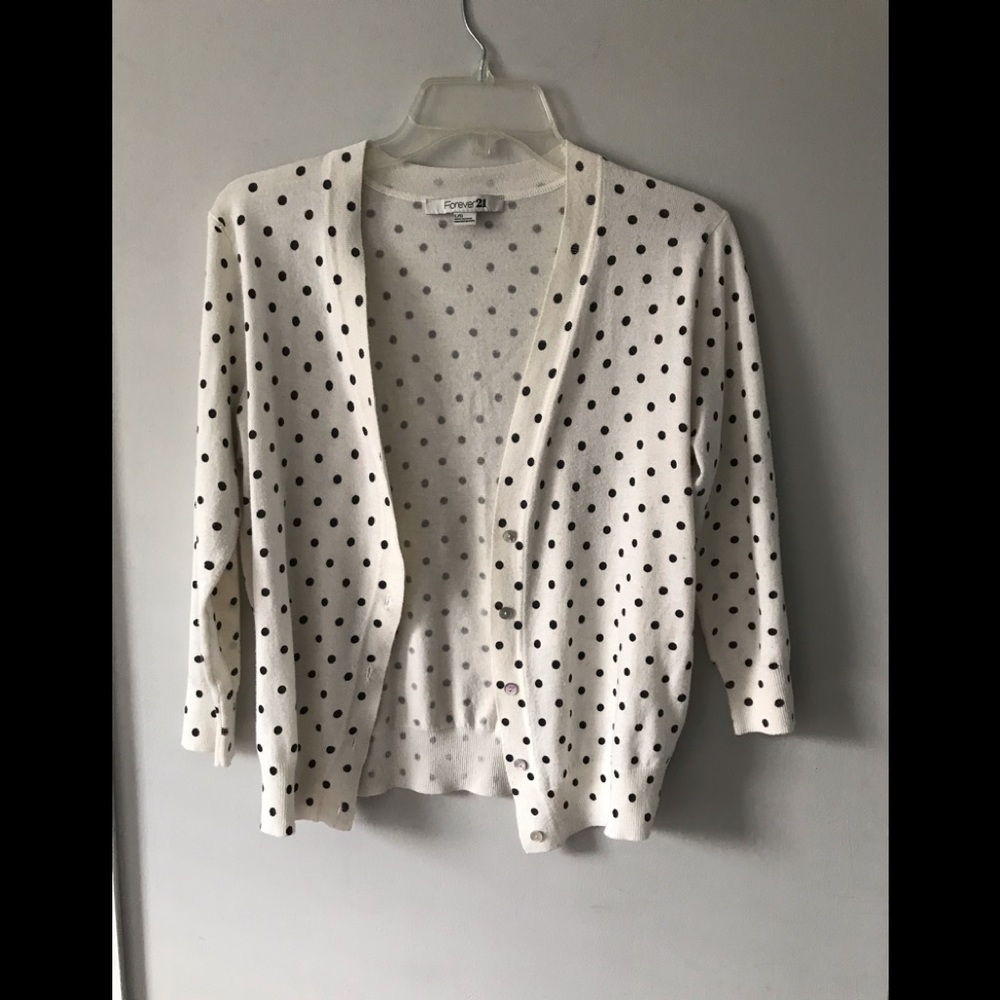 Black and Cream Polka Dot Cardigan